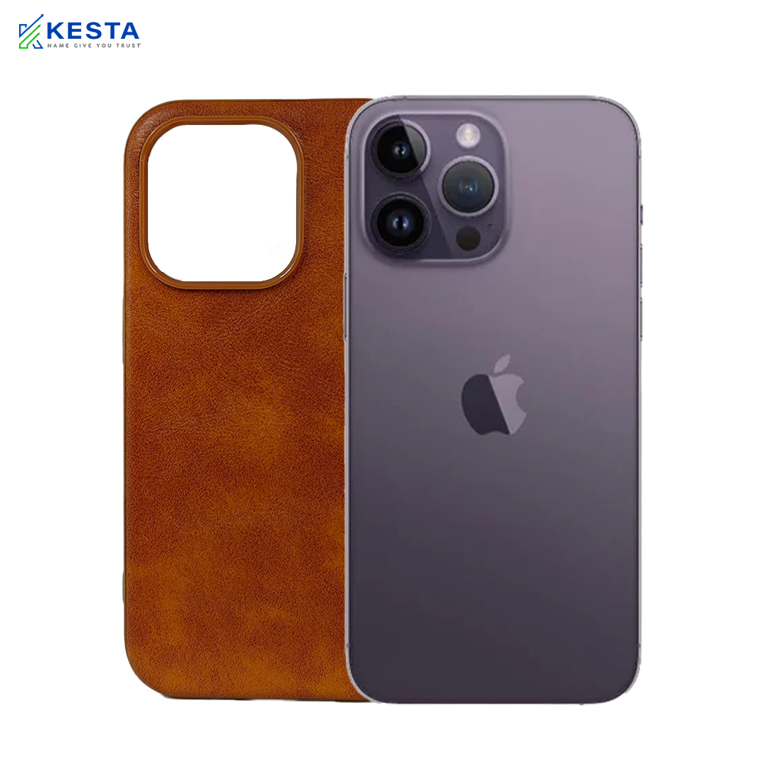 iPhone 14 Pro Max Cover - Brave Brown Leather Case (Waterproof & Dustproof)